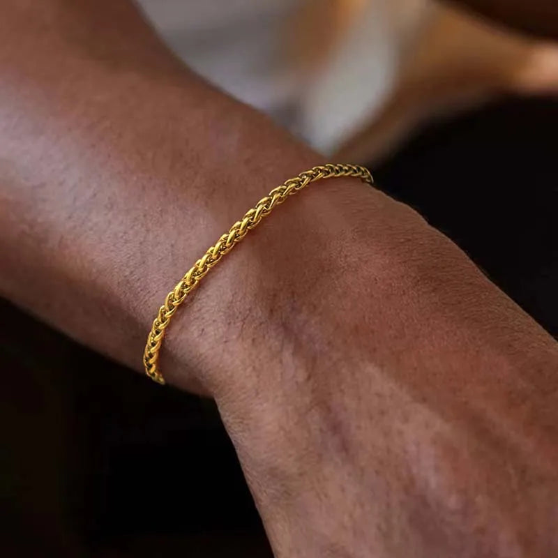 18K London Bracelet Twisted Steel Unisex Jewelry | DAILY DRIPZ